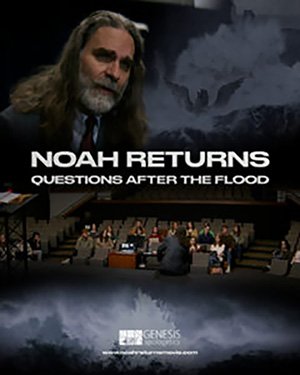 Bearded man in suit on Noah Returns movie poster.