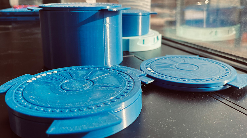 Tactile visualization tools for middle school math. Plastic discs and plates.