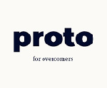 Proto for Overcomers logo, black letters on white background.