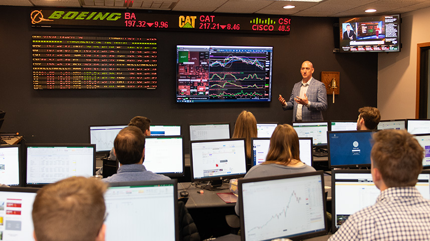 SBA trading room at Cedarville University.