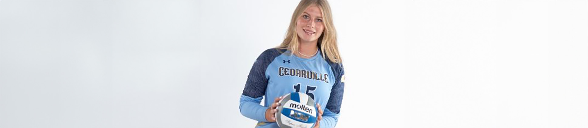 Cassi Shields in Cedarville University volleyball uniform.