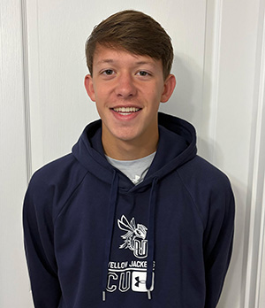 Will Sten in Cedarville University sweatshirt.