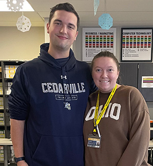 Brandon Stover and another Cedarville University student teacher.