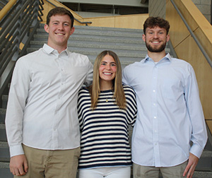 Matthew Shiel, Lauren Kolodsick and Caleb Weaver.