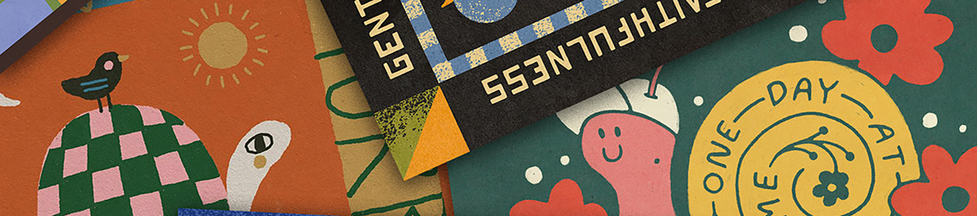 Colorful greeting cards made by Victory Garden Studio.