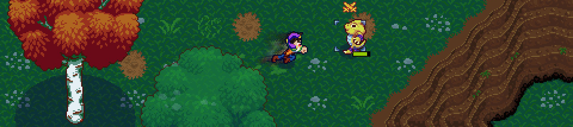 A lion and a hero character battle in a scene from the video game "Violets of Amicus."