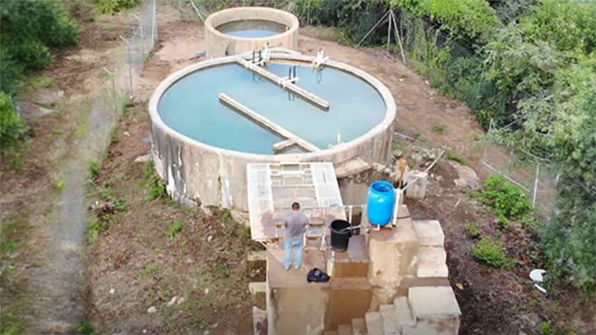 Treated water holding tank at Karanda Mission Hospital in Zimbabwe, Africa.