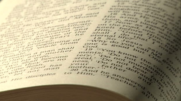 Bible text close up