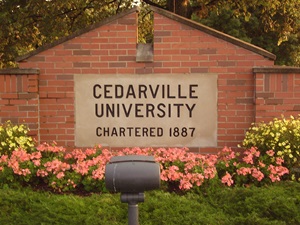 Cedarville University's sign