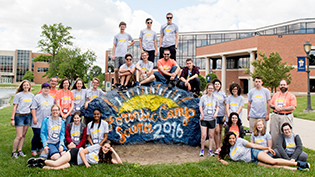 Forensic science students at camp