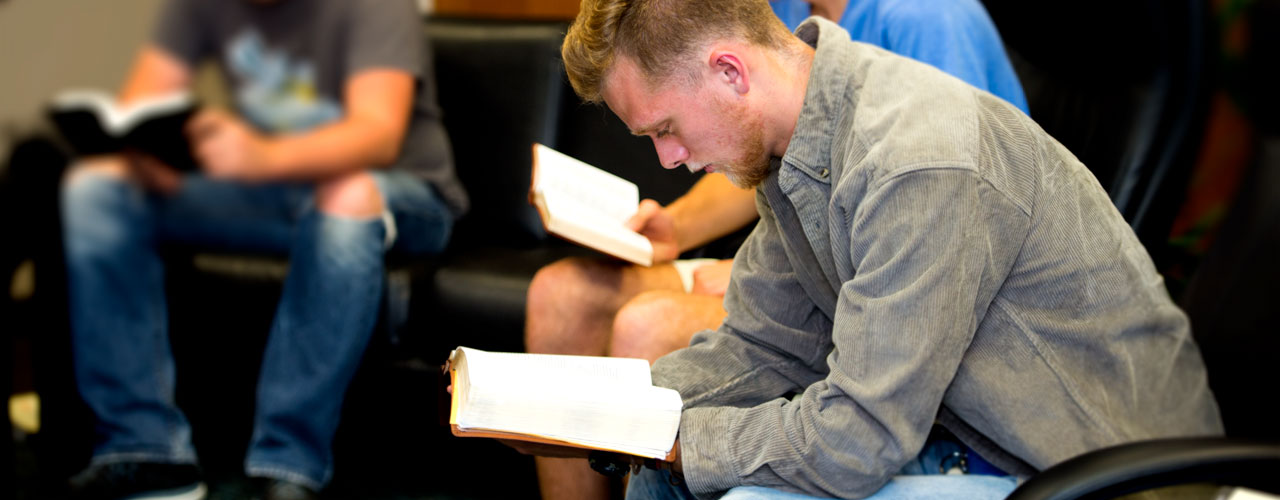 Youth ministry student studies the Bible