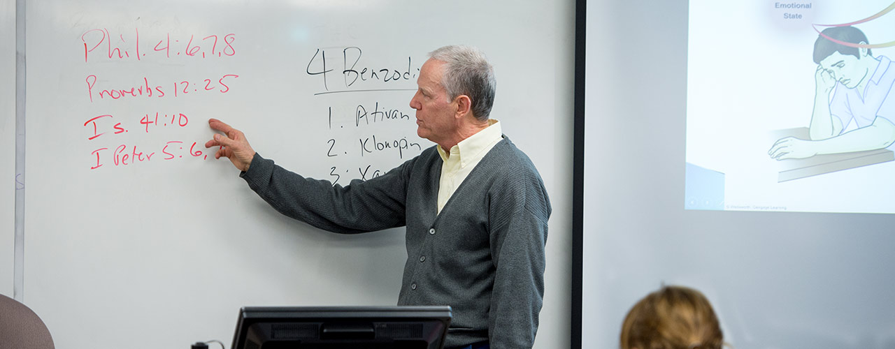 Psychology professor giving a lecture