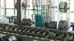 The freeweight room in Cedarville's state of the art fitness center