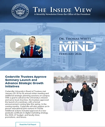 screenshot of The Inside View, February 2026