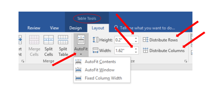 enemy Grape each How to Adjust Table Columns in Word (AutoFit) | Cedarville University