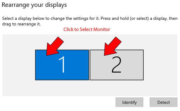 dual monitor selection