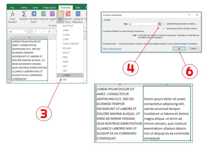 How to reverse case of text in Excel.
