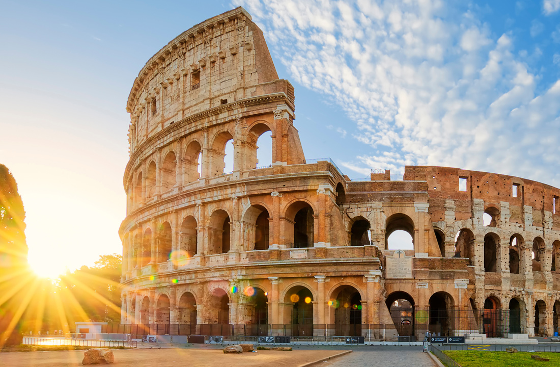 Image of a sunset in Italy