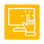 Hand clicking on computer screen