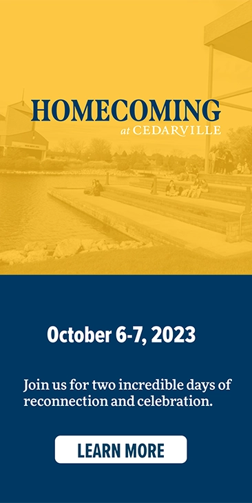 Homecomiong at Cedarville October 6 through 7, 2023. Click to learn more
