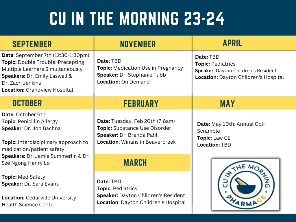 CU in the Morning 23-24 schedule and itinerary