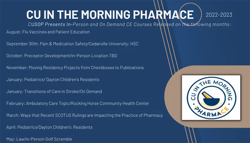 CU in the morning pharmace informational flyer