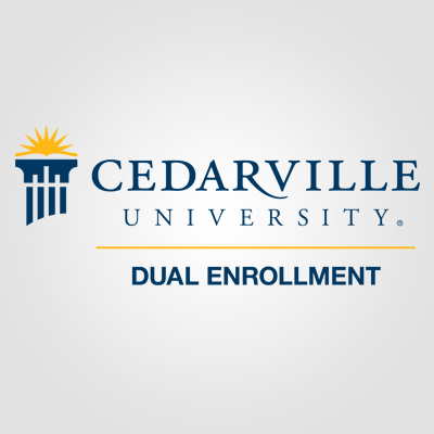 Dual Enrollment at Cedarville University logo.