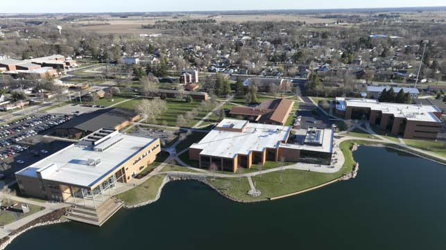 Ariel photo of Cedarville University campus