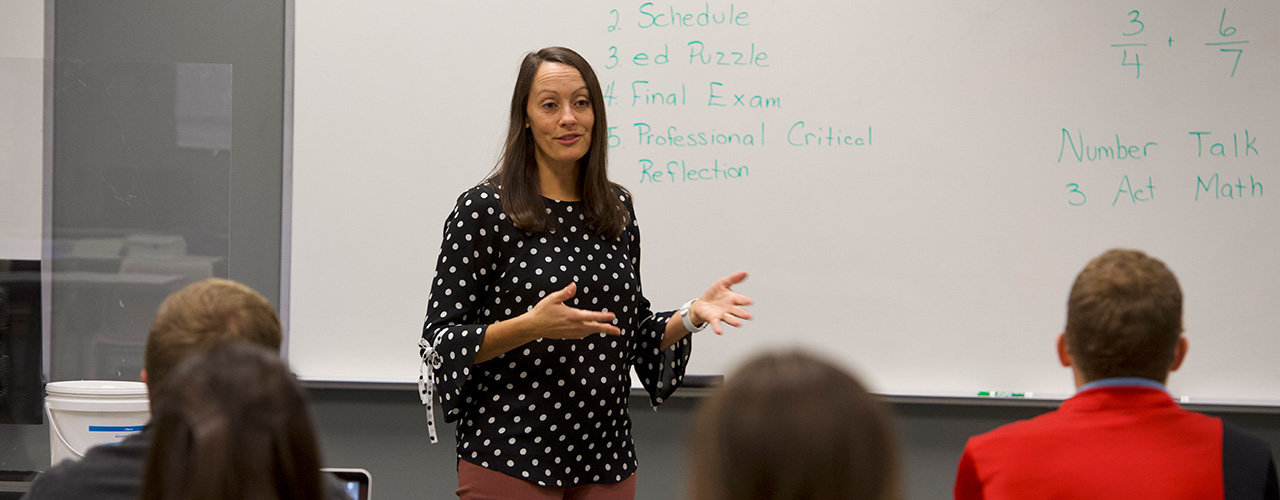 Dr. Lori Ferguson, assistant dean of the School of Education, teaches a class at Cedarville